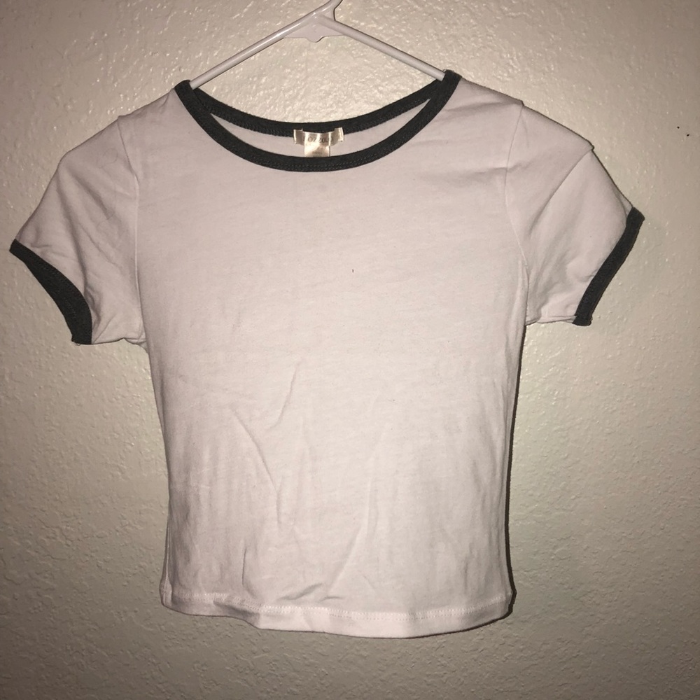 White and grey crop top